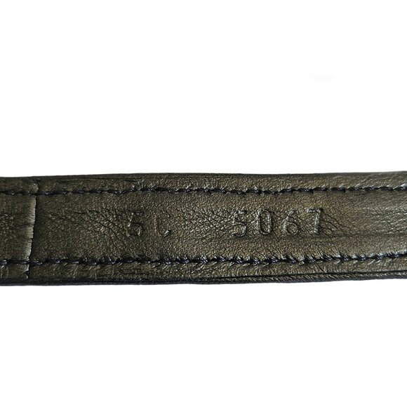 MIU MIU BLACK GLITTER DOUBLE TOUR THIN LEATHER BELT (80) - Picture 3 of 8